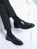 2024 Summer New Mens Classic Business Casual Loafers Brogue Carving Evening Dinner Men Dress Slip-ON Leather Shoes Fashion Black