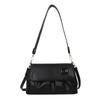 Simple and fashionable women's bag cloud pleated soft leather texture shoulder backpack niche design solid color messenger bag