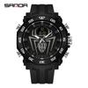 Sanda Double Display Spider Luminous Youth Electronic Watch Multifunctional Fashion Trend Men'S Alarm Clock Watch