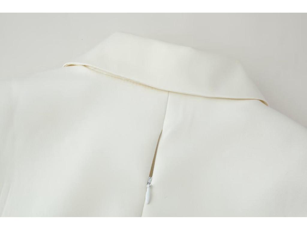 European & American Style Fashionable Silk Satin Lapel Jacket with Rhinestone Embellishments - Women's Suit Dress New Arrival