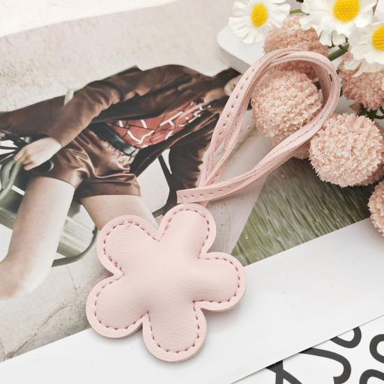 Lederblumen-Anhänger Kirschblüten-Schlüsselanhänger Baumwollgefüllt Niedlicher Blumiger Taschen-Anhänger Blumiger Hänge-Anhänger Tasche Auto-Zubehör