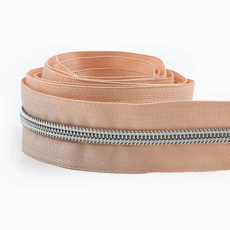 Meetee 1-10M 5# Nylon Zippers for Bag Shoes Garment Plasic Roll Zipper By The Meter Decor Zips Repair Kit DIY Sewing Accessories