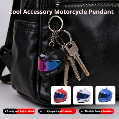 SEAMETAL Motorcycles Helmet Key Chains Universal Mini Helmet Decorative with LED Light Cool Motorcycle Helmet Decoration Chain