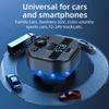 Bluetooth 5.0 Car FM Transmitter PD Type-C Dual Car Charger USB Ambient Player MP3 Charger Wireless Light Handsfree PD QC3.0