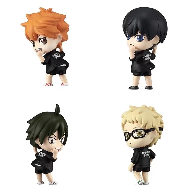 Japanese Genuine Gacha Scale Model Haikyuu Shoulder To Shoulder Sitting Figure Shoyo Hinata Tobio Kageyama Action Figure Toys