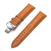 Business Casual Black Brown Genuine Calfskin Leather Watch Band Strap Butterfly Buckle Crocodile Pattern Bracelet 16/18/20/22mm