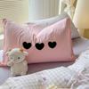 INS Solid Colour Minimalist Pattern Bedding Set For Adults Kids Pink Cute Fitted Sheet With Pillowcases Colorful King Queen Size