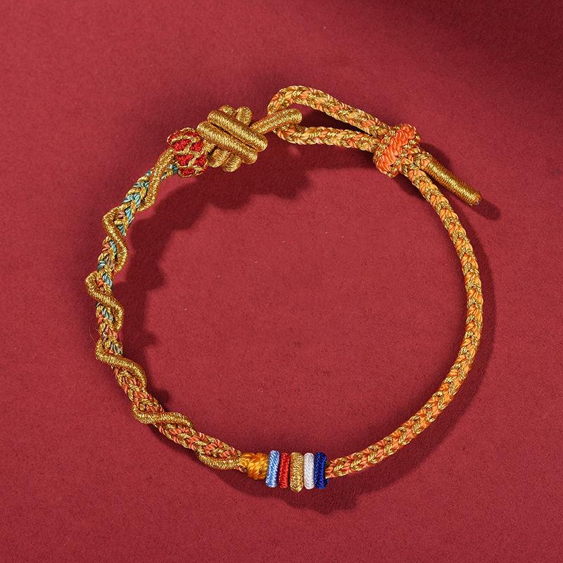 Chinese Style Snake Year Braided Rope Bracelet For Women Men Versatile Amulet Lucky Bracelet Jewelry Accessories Gifts