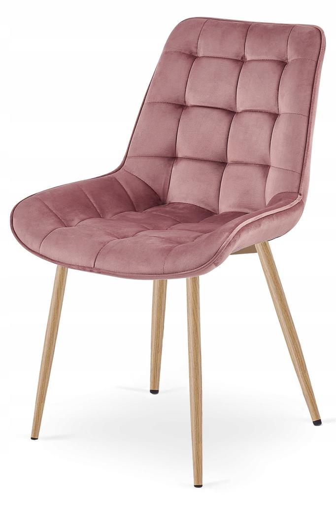 BERA Chair - Dark Pink Velvet / Oak Legs X 3