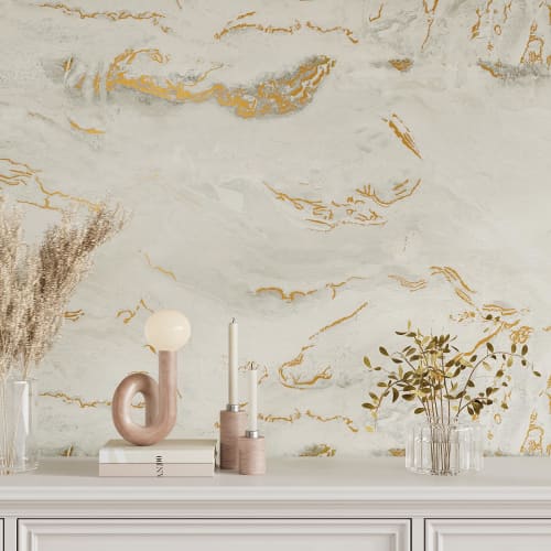 VEELIKE Marble-Look Wallpaper Stickers, Thick, Waterproof, Heat-Resistant, Milky White, Matte, Peelable, Self-Adhesive, 40x300cm, Interior Accent, Wal