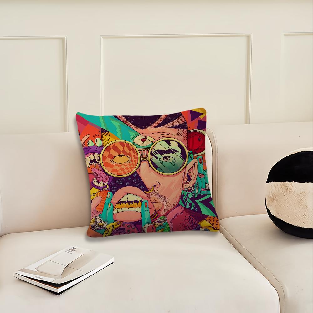Rapper B-Bad Music B-Bunny cushion cover Pillow Cover Decoration Room Home Sofa living Office Car Nordic Simplicity