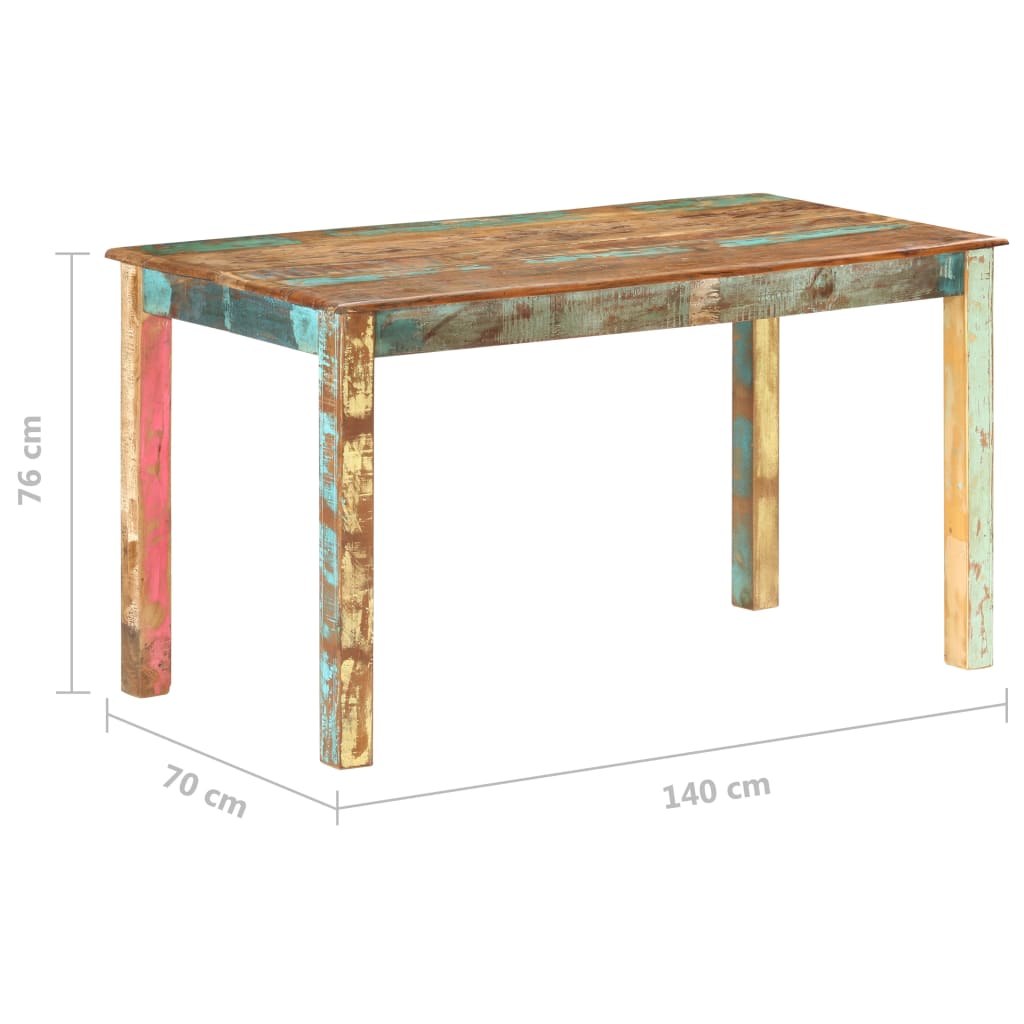 Dining Table Reclaimed Solid Wood 140 X 70 X 76 Cm