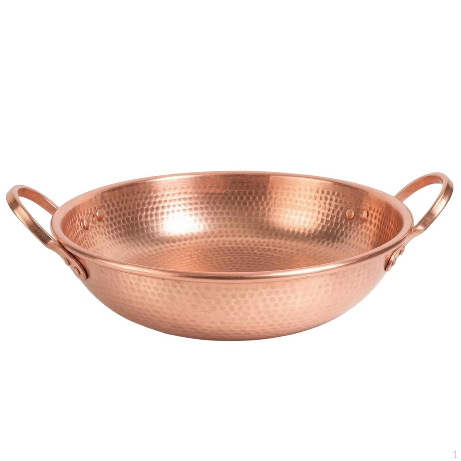 Hammered Copper Pot Handmade with Loop Handles Handcrafted Cookware for Home Cooks,