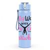1PC Why Walk Cartwheel Quote 750ml Color Plastic Sports Water Bottle Leakproof Flip Straw Lid Suitable for Sports Office Home Use