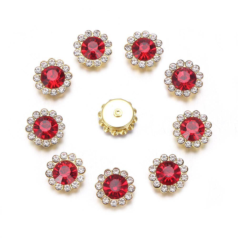 10PCS Sparkling Rhinestone Buttons Vintage Buttons For Apparel Sewing Pearl Hairpin Decoration DIY Jewelry Crafts Flower Buttons