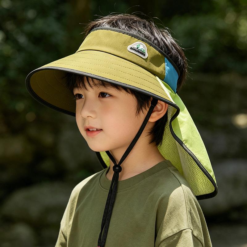 Children's Sun Visor Hat with Neck Protection - UV Protection, Summer Outdoor Hat for Boys and Girls