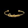 Atoztide Customized Name Bracelet Personalized Stainless Steel for Women Men Zircon Letter Custom Bangles Chrismas Jewelry Gift