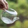 Heat-resistant borosilicate glass teapot white, simple brewing teapot, household green tea flower teapot, cold brewing pot
