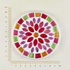 Fourcart Cute Handmade Glass Coasters Flower Pink x Set [Mosaic Coaster] 5-Piece