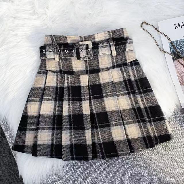 

Женская шерстяная клетчатая юбка А-силуэта с высокой талией большого размера: Коллекция Осень/Зима 2025 XS