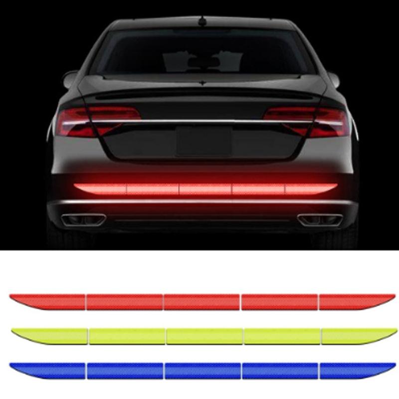 Car Boot Tailgate Trim Sticker Car Stickers Reflection Warning Decal Strips Trunk Adhesive Sticker Easy Installation