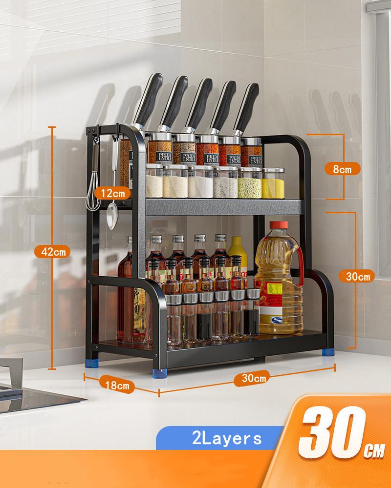 

2 слоя 3 слоя Нержавеющая сталь кухонная стойка для хранения палочек для еды приправы полка органайзер нож банка бытовые принадлежности светло-серый