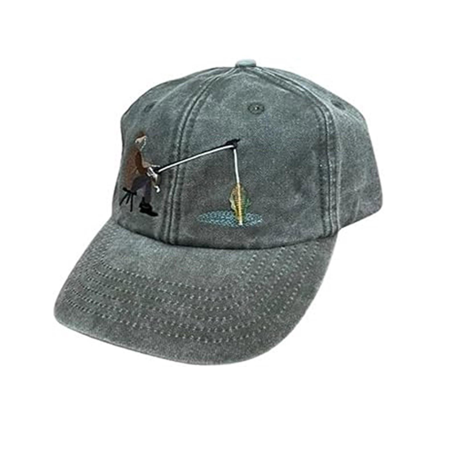 

Вышитая шляпа рыбака с аппликацией в виде стеклянной рыбки, смешной подарок для рыбалки для мужчин, женщин и любителей рыбы, черная One Size