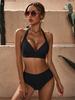 Two-piece swimsuit with high waist, push up, slimming, black M Two-piece swimsuit with high waist, push up, slimming, black M