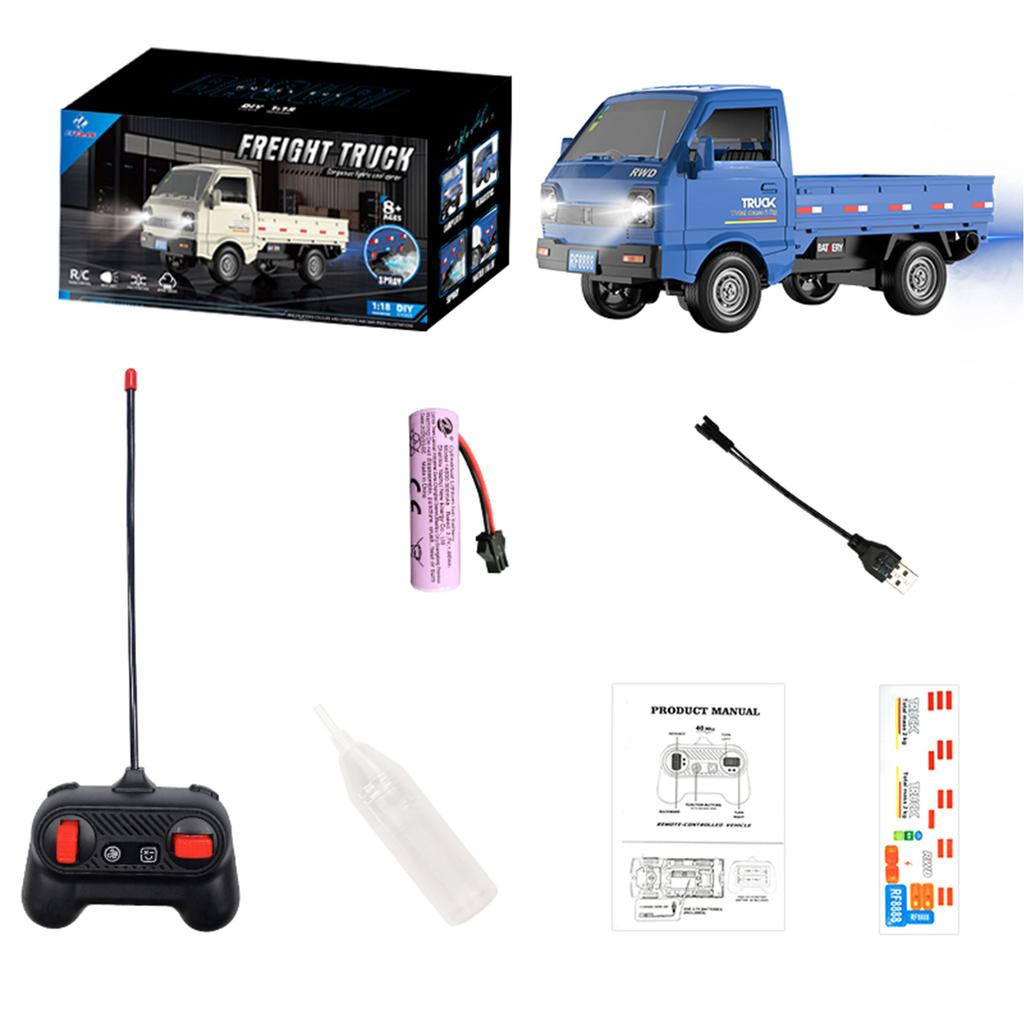 1/18 KF31 RC CAR Mini Cargo Truck With Lights Drift Simulation Drift Climbing Truck Function Model for Kids Birthday Gifts