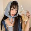 Aesthetic Thin Headscarf Neckerchief Versatile High-End Triangle Scarf for Women Artistic Fashion Outwear Bandana for Girls