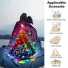 1pc Christmas Tree Printing Lightweight Flannel Blanket, Comfortable and Warm Blanket, for Camping Sofa Bed and Couch Office, Gift Blankets In All