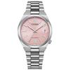 Mechanical Silver and 37mm NJ0200-50Z Men's Watch, Waterproof, Pink,