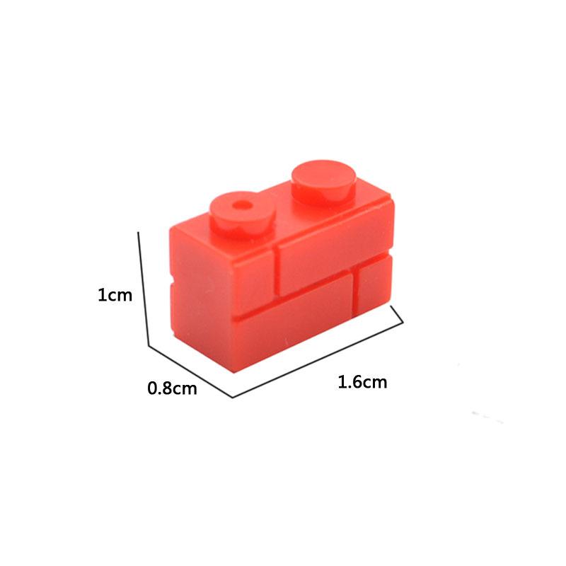 50pcs Wall Striped Bricks MOC 1x2 Building Blocks Toys Palace Castle Creative Figures Military House Wall Transparency Parts
