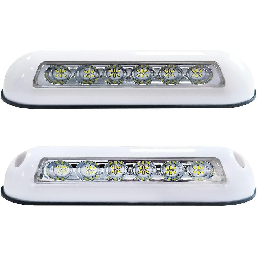 RV Black 12V Led Light 2 Set Porch Awning Lights Black 30 LED Exterior High Light-Output Low Ampere Draw for Trucks Motorhome Caravan Camper Trailer