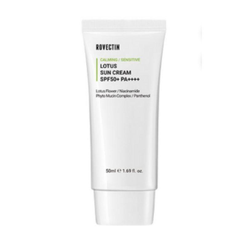 Rovectin Lotus Water Calming UV Protection Sunscreen Korean K-Beauty Soothing Sun Cream for Sensitive Skin SPF50+ PA++++ 50ml