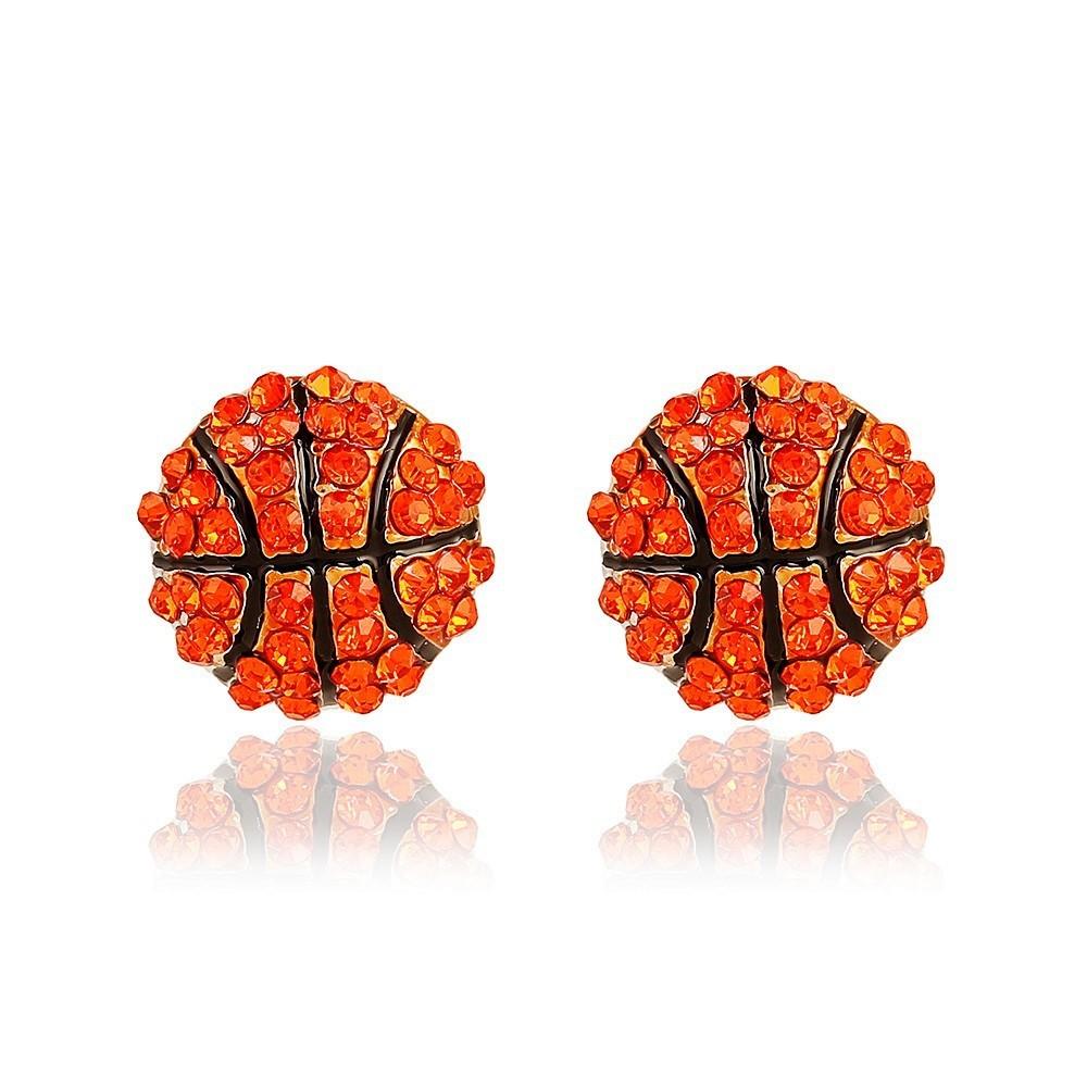 Trend Basketball Spring Baseball Volleyball Earrings With Zirconia Sparkling
