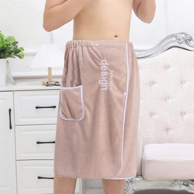 Men Bath Towel with Pocket Coral Fleece Quick Absorbent Adjustable Waist Button Closure Towel Wrap Skirt Sauna Towels Men Wrap Robe for Gym Spa Beach