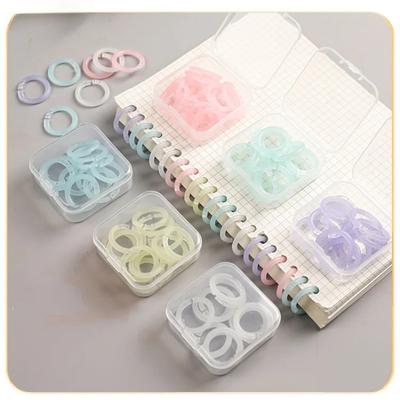 20Pcs 15mm Transparent Plastic Book Ring Loose Leaf Binder DIY Photo Album Circle Binding Clips Clamps Office Binding Supplies