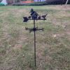 Easy Install Wind Vane Rustic Iron Birdhouse Wind Vane with Ground Stake Outdoor Garden Weather Vane for Lawn Decoration