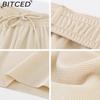BITCED Ice Silk Cropped Trousers for Women Summer Lightweight High-Waisted Drapey Relaxed Fit Sun Protection Straight-Leg Wide-Leg Trousers