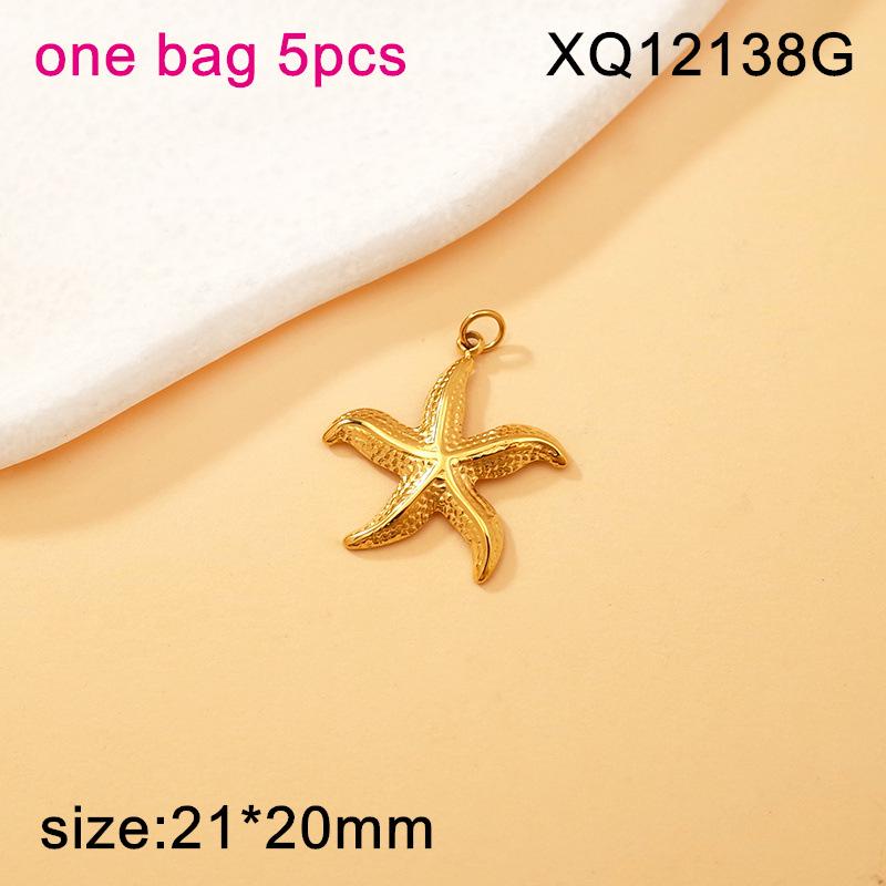Titanium Steel Starfish & Seashell Ocean Style Pendant for DIY Necklaces & Bracelets
