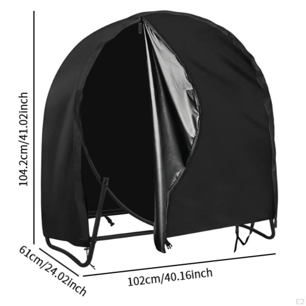 Abdeckung für Holzregal, Brennholzrahmen, Schneeschutz, mit Reißverschluss, regenfest, einfache Installation