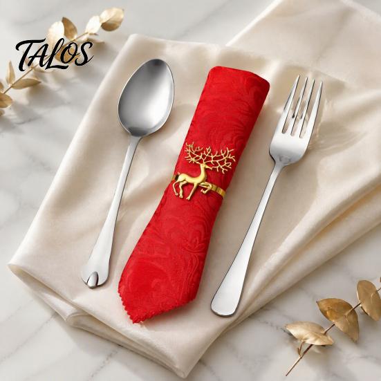 Festive Napkin Decor Christmas Deer Ring, Alloy Elk Holder, Holiday Metal Holders for Table Ring Winter Party Dining Decoration Rings Dinner