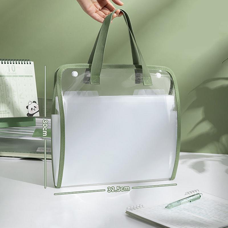 Expandable File Storage Pocket With Built-In Organizer Large Capacity Portable Transparent Waterproof Tote Folder