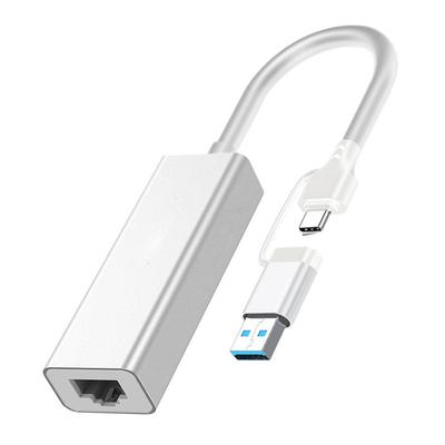 Solidny adapter sieciowy przenośny i lekki adapter LAN USB 3.0 typu C do RJ45 Ethernet
