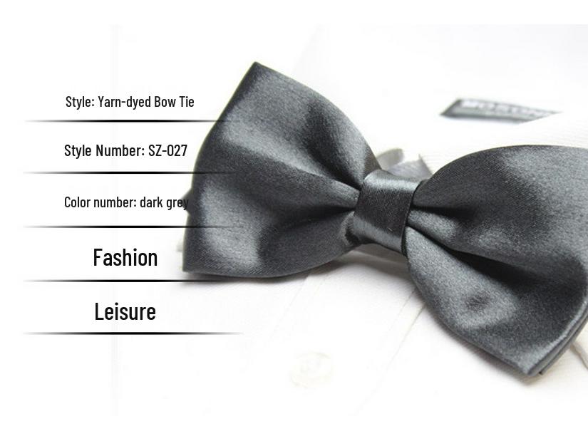 Solid Color Formal Wedding Bow Tie for Men - Customizable Logo and Multi-Color Options