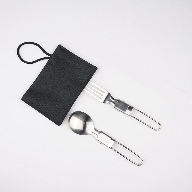 

Набор складных столовых приборов из нержавеющей стали: Портативные ложка, нож и вилка для использования на открытом воздухе
