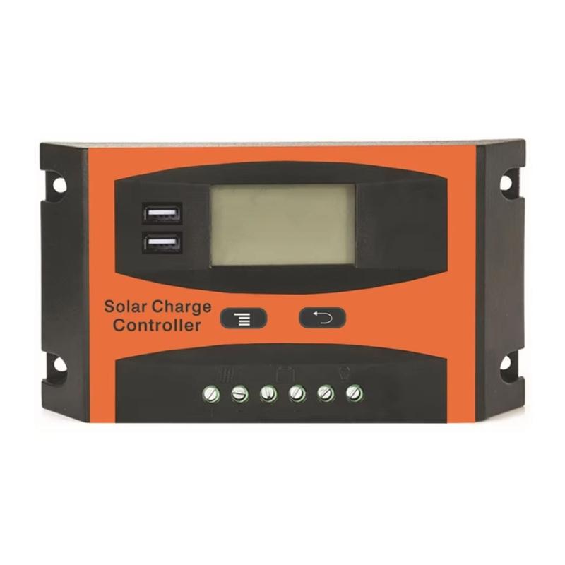 

Solar Battery Charger Controller 12V 24V Auto Sensing Battery Charge Regulator With LCD Display Duals USB Ports 1