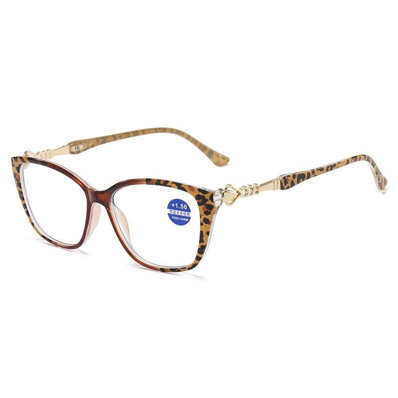Retro Anti-blue Reading Glasses Leopard Patterned Square Frame Presbyopia Eyeglasses Blocking Blue Light Eyewear +1.0 To +4.0