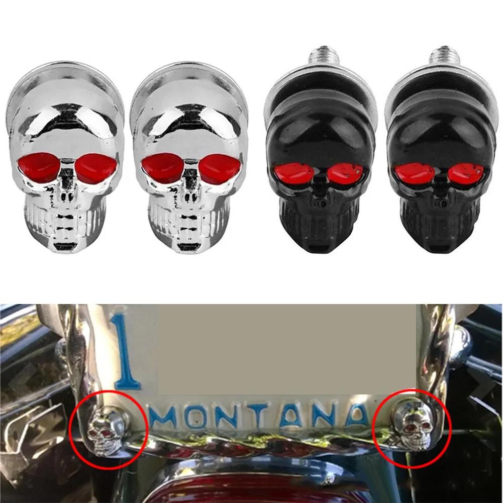Motorradkennzeichenhalter Schrauben Schädel Auto Kennzeichenhalter Schrauben Kennzeichenhalter für jeden 6mm Schraubverschluss